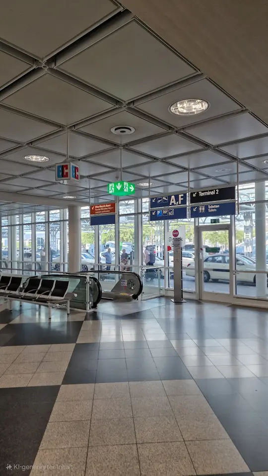 Flughafen München Terminal 1 – Wegbeschreibung Richtung Terminal 2 oder Check-in Z