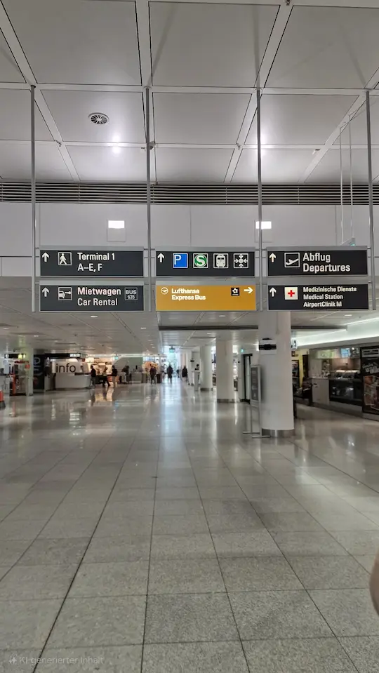 Flughafen München Terminal 2 – Weg zu Terminal 1